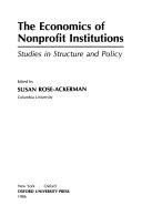 Copertina  The economics of nonprofit institutions : studies in structure and policy