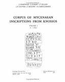 Copertina  [Corpus of Mycenaean inscriptions from Knossos] 1 : 1-1063