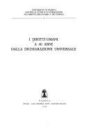 Copertina  I diritti umani a 40 anni dalla dichiarazione universale