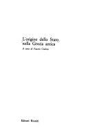 Copertina  L'origine dello Stato nella Grecia antica